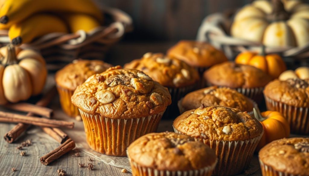 banana pumpkin muffins​