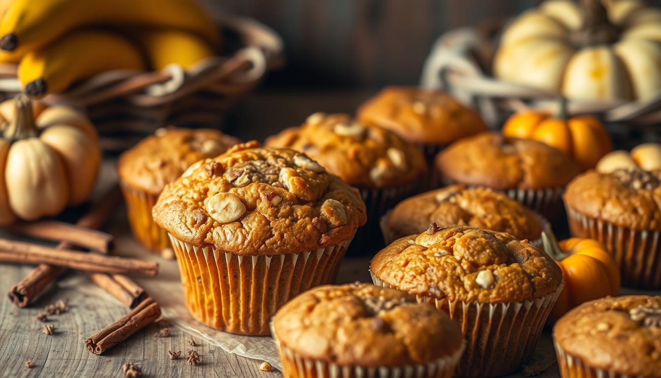 banana pumpkin muffins​