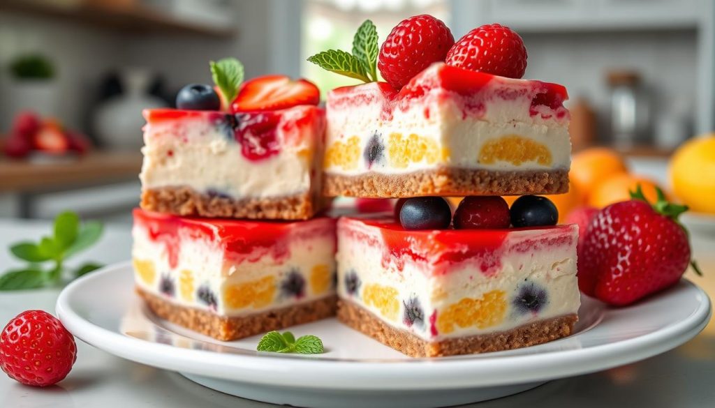 fruit-flavored cheesecake bars