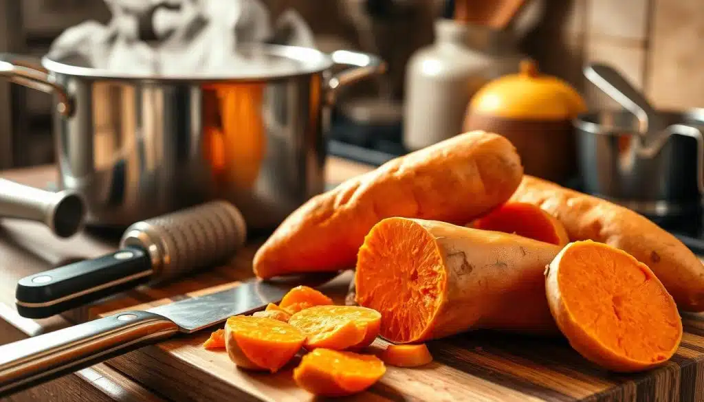 how to prepare sweet potatoes for puree