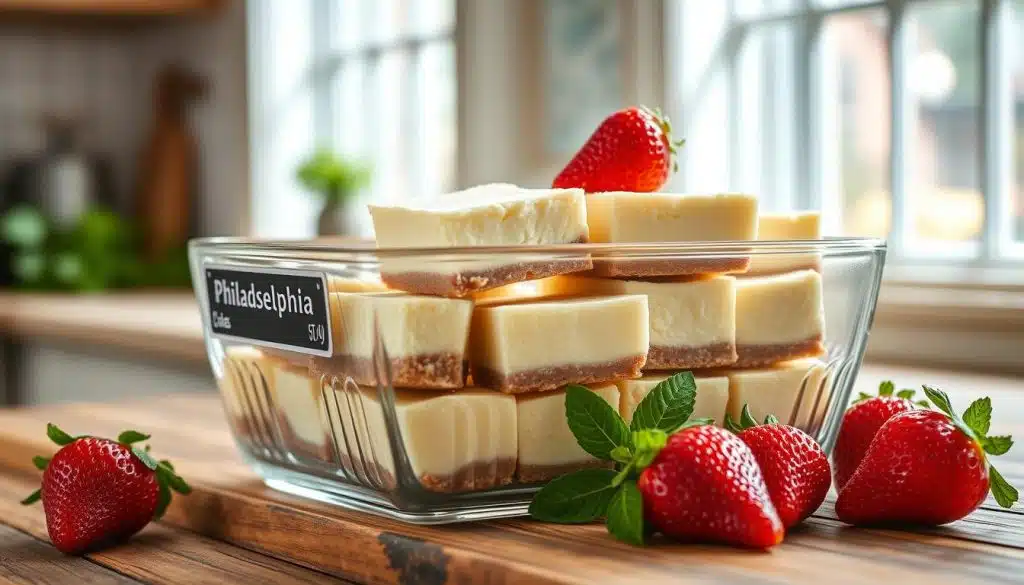 storing cheesecake bars
