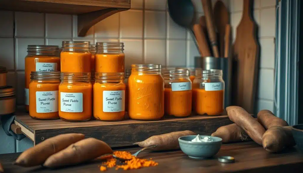 storing sweet potato puree