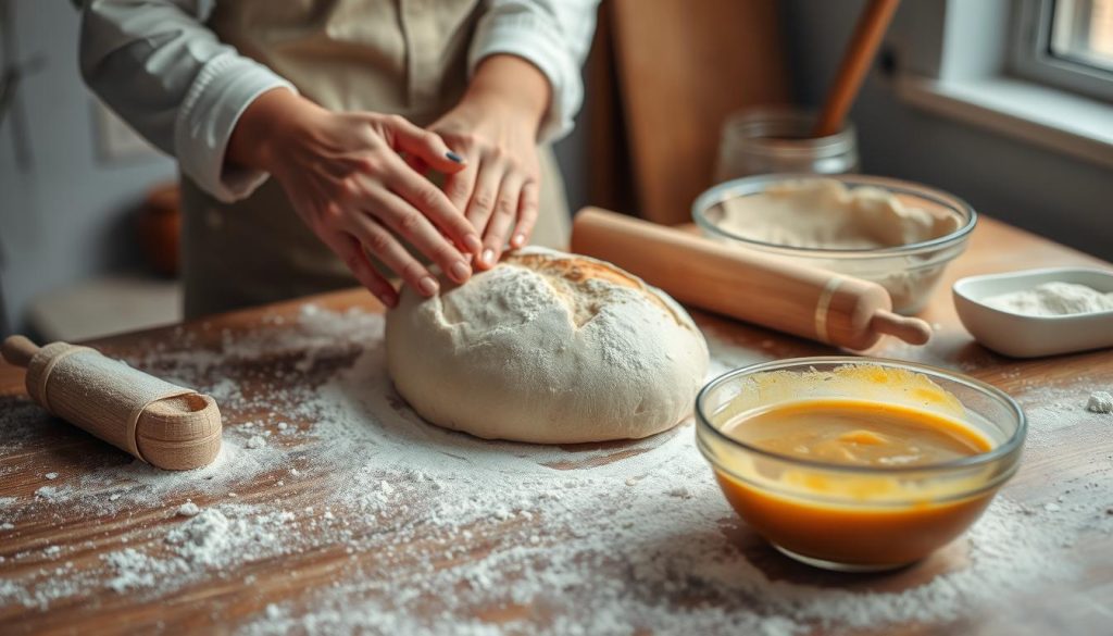 traditional french loaf preparation